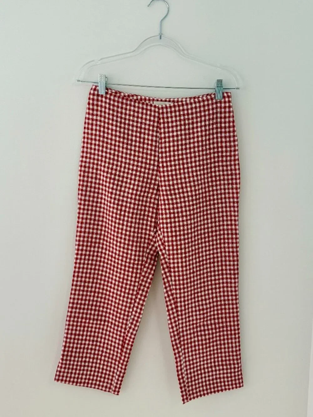 Reformation Petra Linen Low Rise Pedal Pusher Pant Red - Size 0